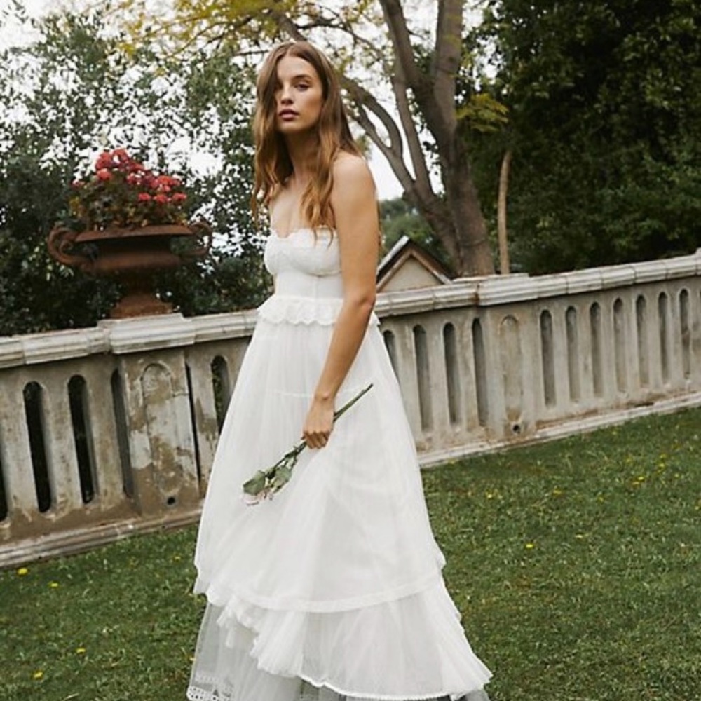 Spell & the Gypsy Free People Zoe White Tulle Wedding Bridal Ball Gown XL BNWT - Picture 2 of 15